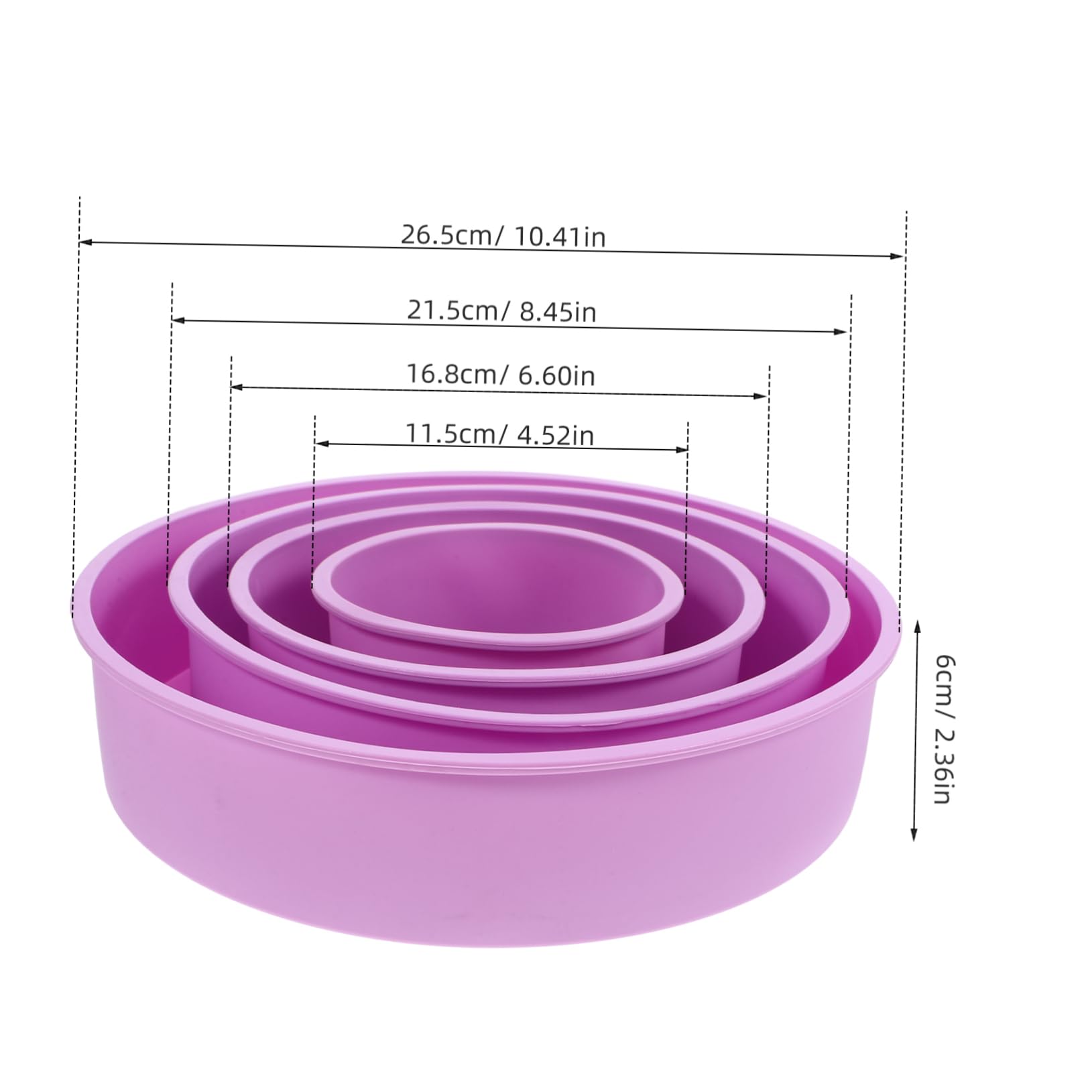 MUCKLILY 4pcs Silicone Cake Pans Non-stick Round Baking Molds for Cakes Puddings Desserts Reusable Kitchen Tools for Home Cafes