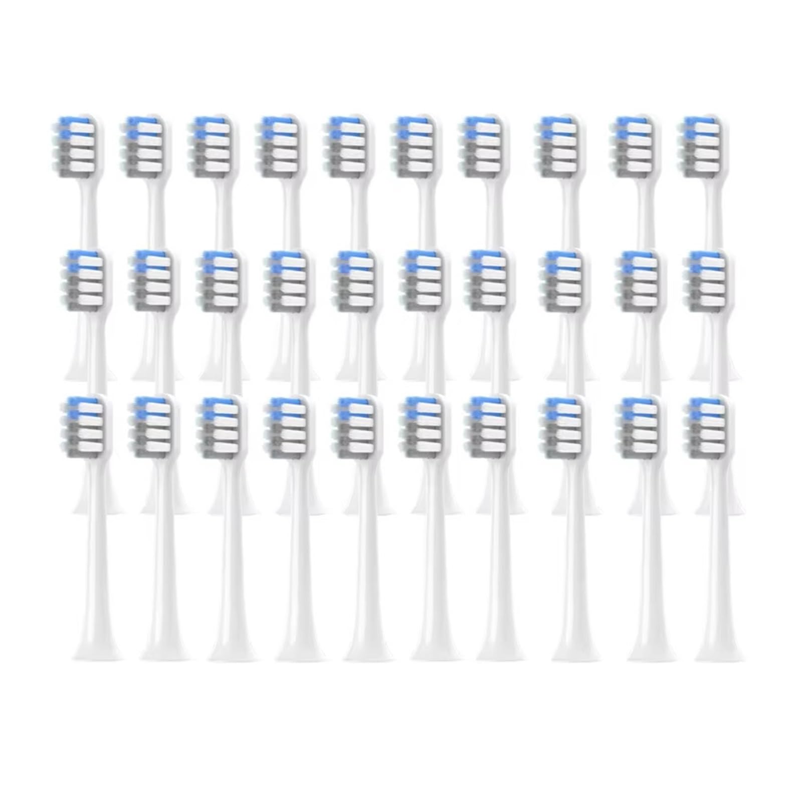 30 cabezales de cepillo, compatible con Xiaomi, T200 T200C | Juego de recambios de plástico para adultos, para limpieza diaria y sustitución rutinaria(White gray-30pcs)