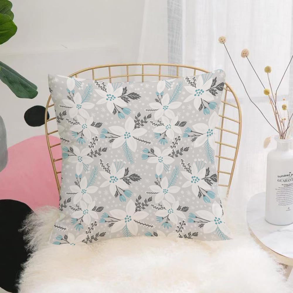 HYMSXW Cushion Cover,Throw Pillow Case Home Decorative for Living Room Bedroom Sofa Chair 20X20 Inch,Hand drawn floral seamless vector pattern. Winter and fall themed background. S,Pillowcase 50X50cm