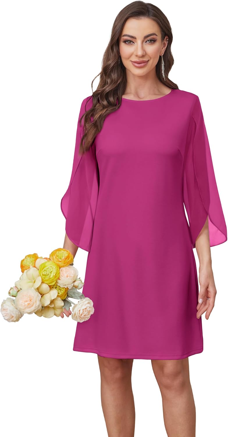 RUMIA Womens Cocktail Dresses Flutter Sleeve Wedding Guest Dresses for Women 2026 Trendy - Image 5