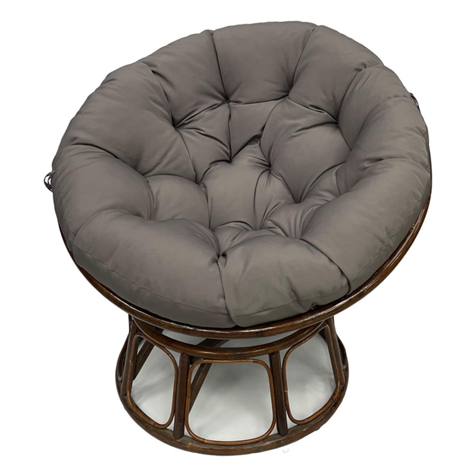 FUYAO Round Papasan Chair Cushion, Thick Pearl Cotton Filling Swing Cushions, Removable Papasan Wicker Rattan Egg Chair Pad With Non-slip Ties, For Indoor/Outdoor(Size:120cm,Color:Dark grey)