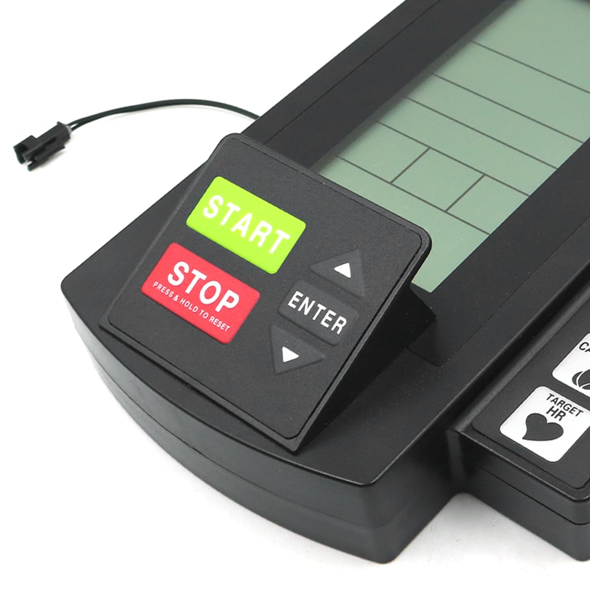 Ticha Tachimetro per cyclette con resistenza al vento, compatibile con la maggior parte delle cyclette stazionarie, display LCD di ricambio.
