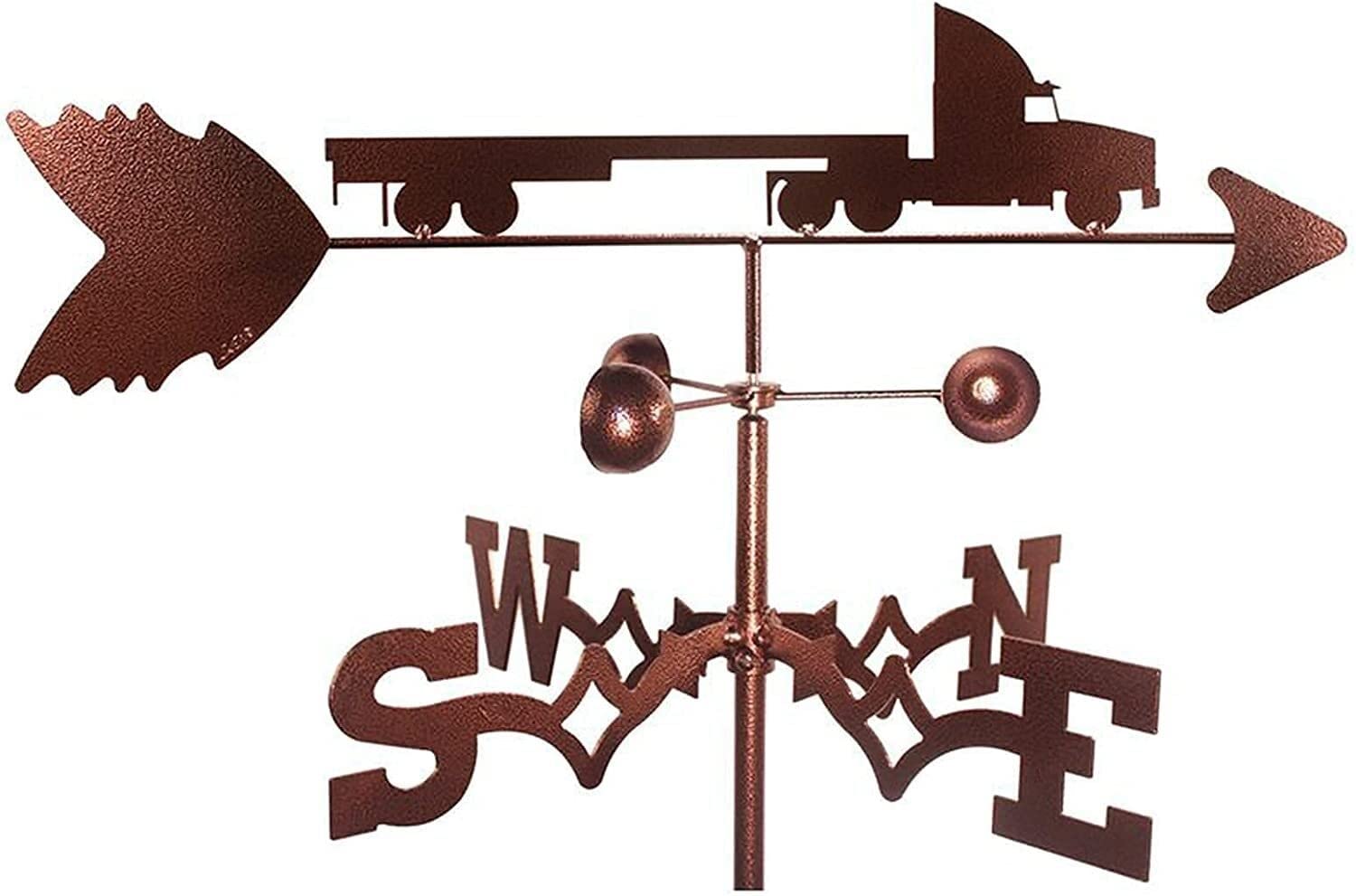 Weathervane for The Garden,Weather Vane with Roof Mount Weathervane Wind Direction Indicator, Retro Weathercock Metal Weathercock