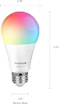 Sylvania WiFi LED Ampoule lumineuse intelligente, 60W Couleur totale équivalente et blanc tunable A19, Dimmable, Compatible avec Alexa et Google Home seulement - 4 Boîte (75674)