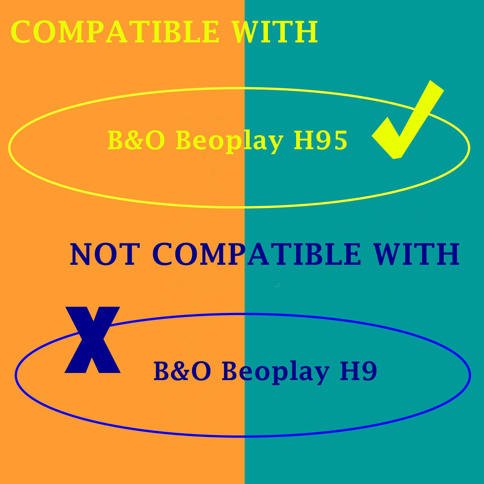Almohadillas de repuesto compatibles con auriculares Bang & Olufsen B&O Beoplay H95 de espuma viscoelástica de piel de oveja, color negro