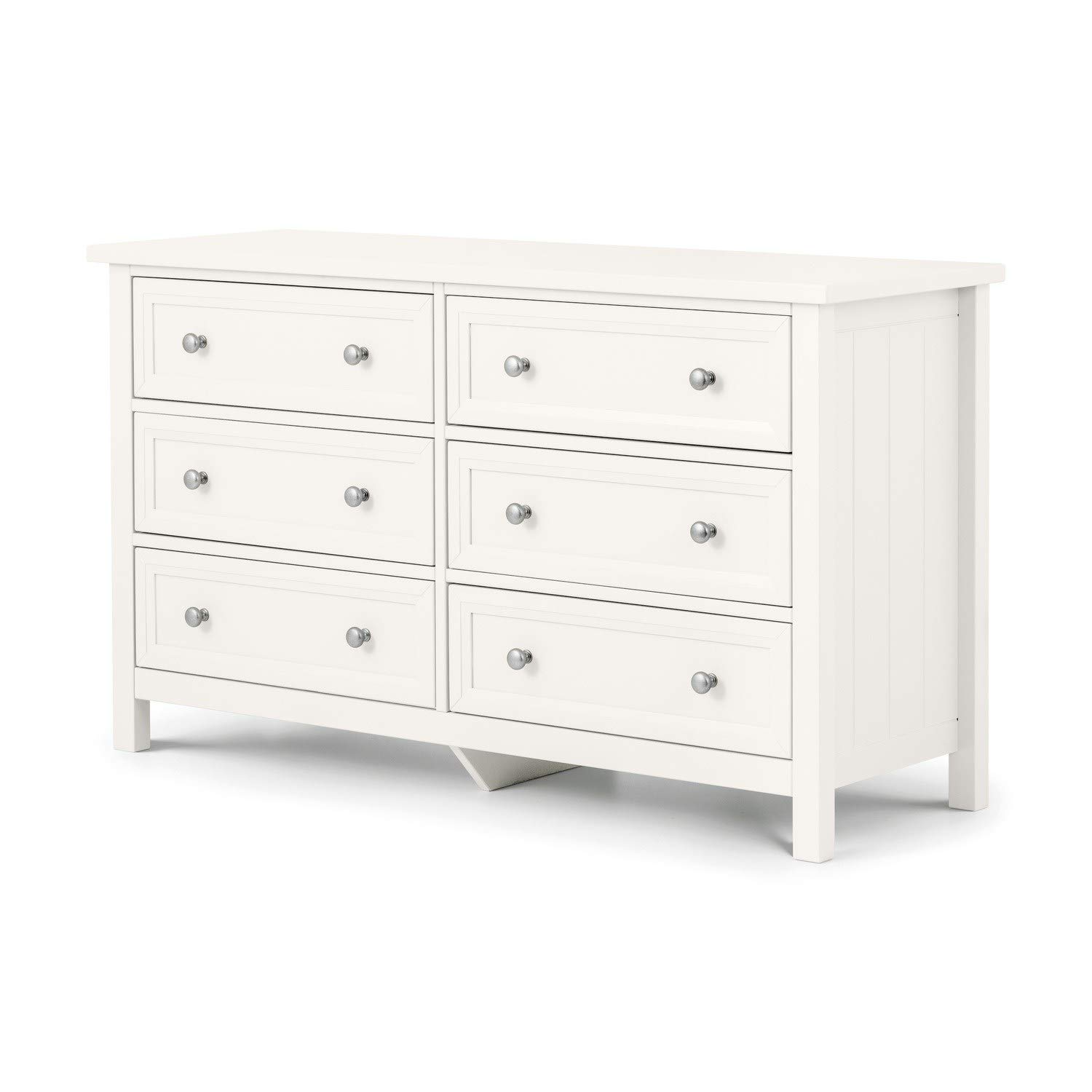Maine 6 Drawer Wide Chest - Surf White