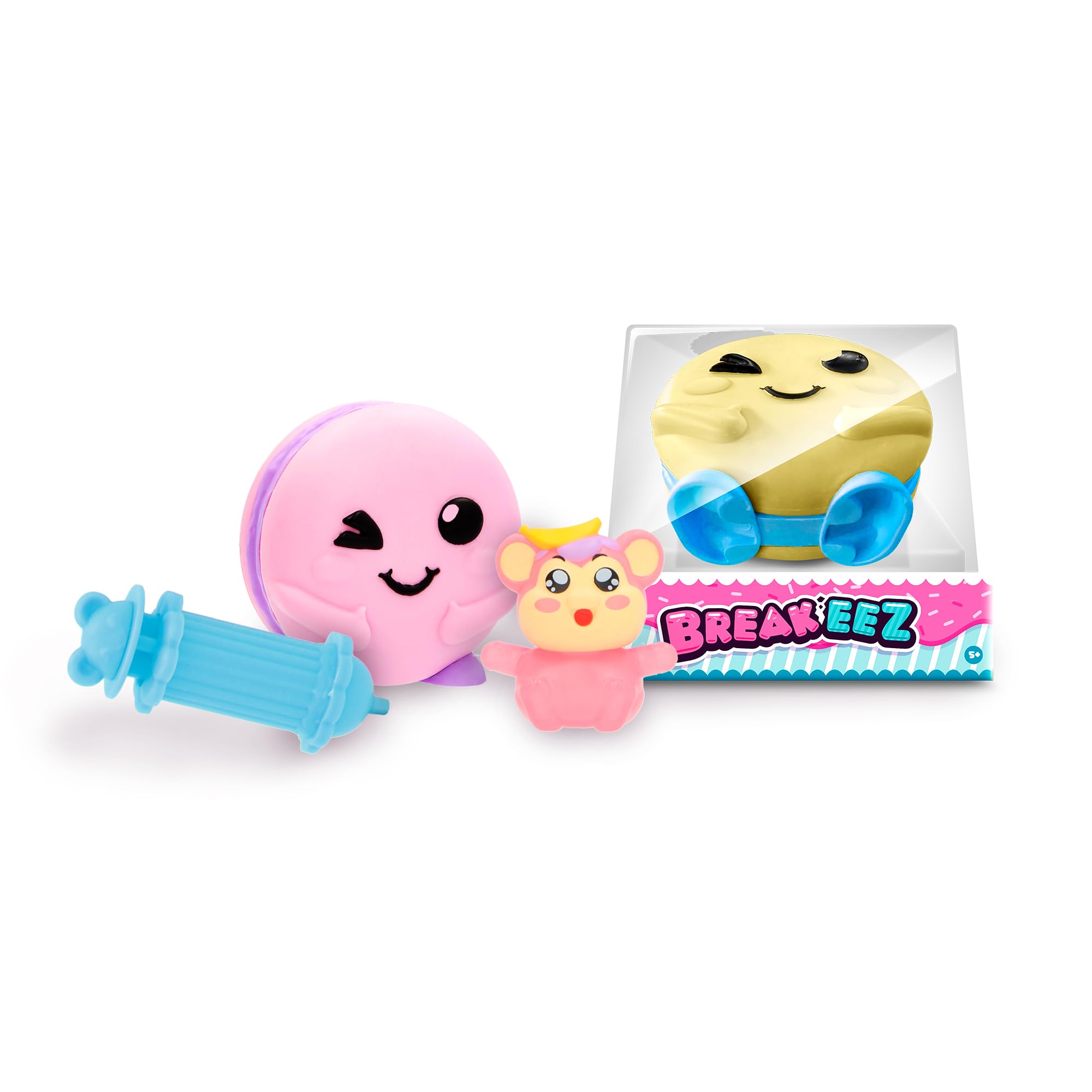 BREAKEEZ MACARON COLLECTIBLE Break, Discover, Grow Up! Animals with accessories that come out of a macaron and grow when you feed them with slime. Children aged 5 and up