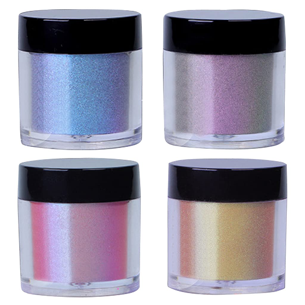 Mllepjdh High-Brightness Color-Changing Pigment Pearlescent Powder Multifunctional Glitter Epoxy Resin Discolor Powder for Painting Fine Arts Lip Gloss Makeup Painting Colorful Pigments, Set B