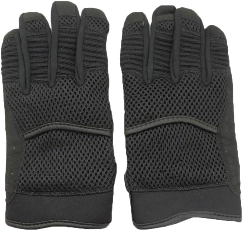 Biker Motorcycle Black Mesh Mechanics Glove Medium