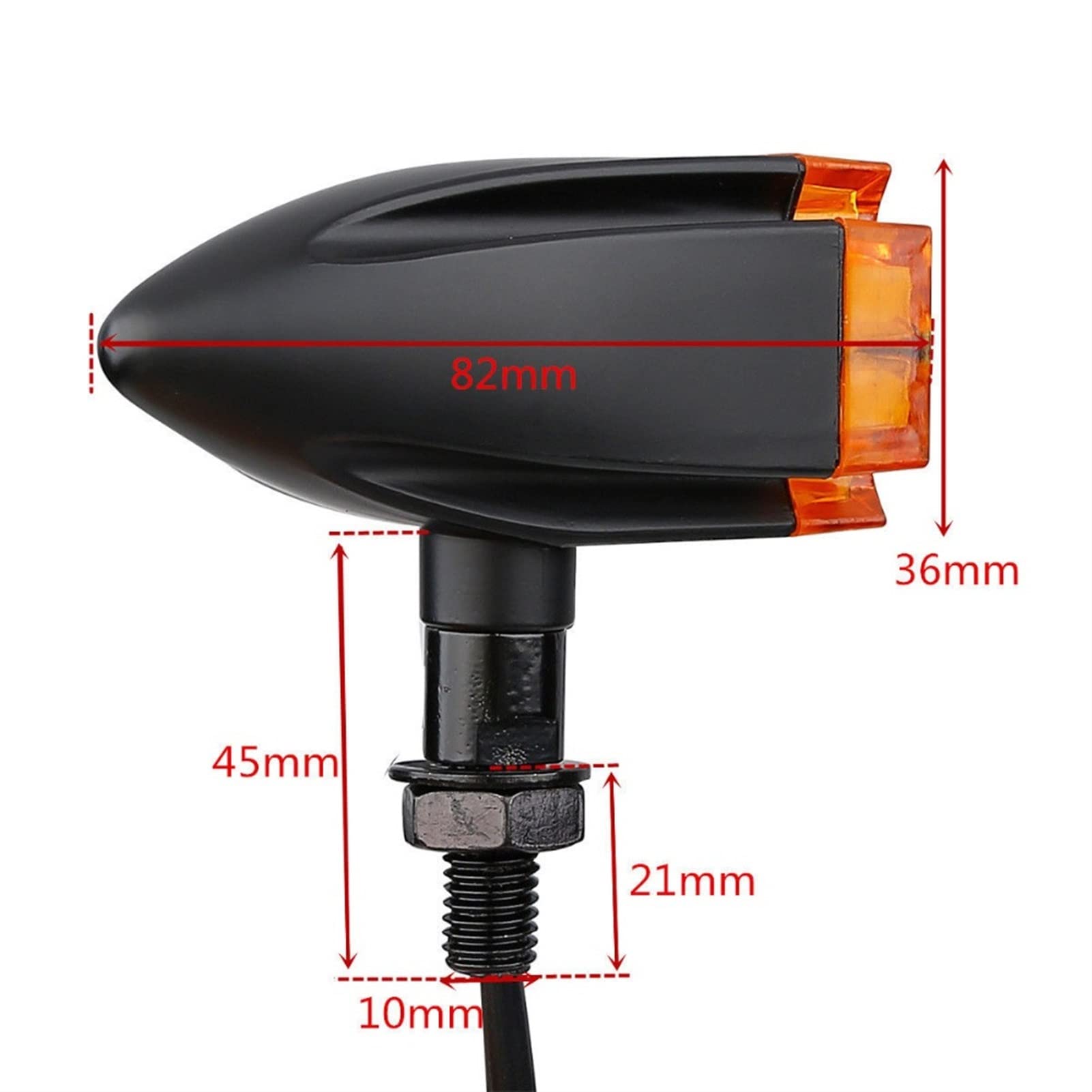 Czarny chromowany kierunkowskaz 10 mm dla klientów Harley, Sportster Cruiser Softail