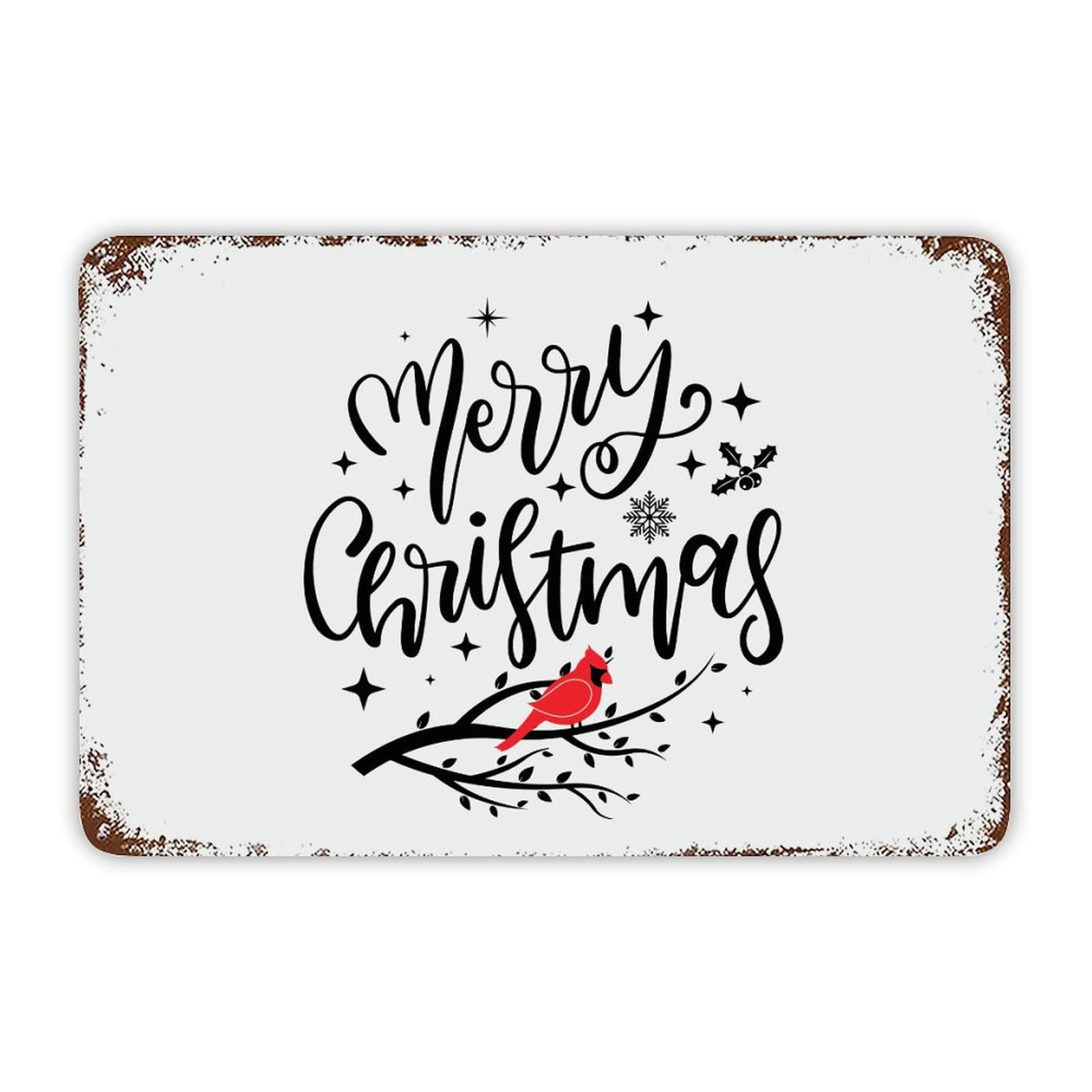 ENEDNATE Christmas Metal Sign,Vintage Man Cave Aluminum Tin Metal Sign with Saying 8x12 Inch Merry Christmas Retro Street Metal Signs for Indoor Outdoor Garden Patio Yard Cafe Pub Home Decor