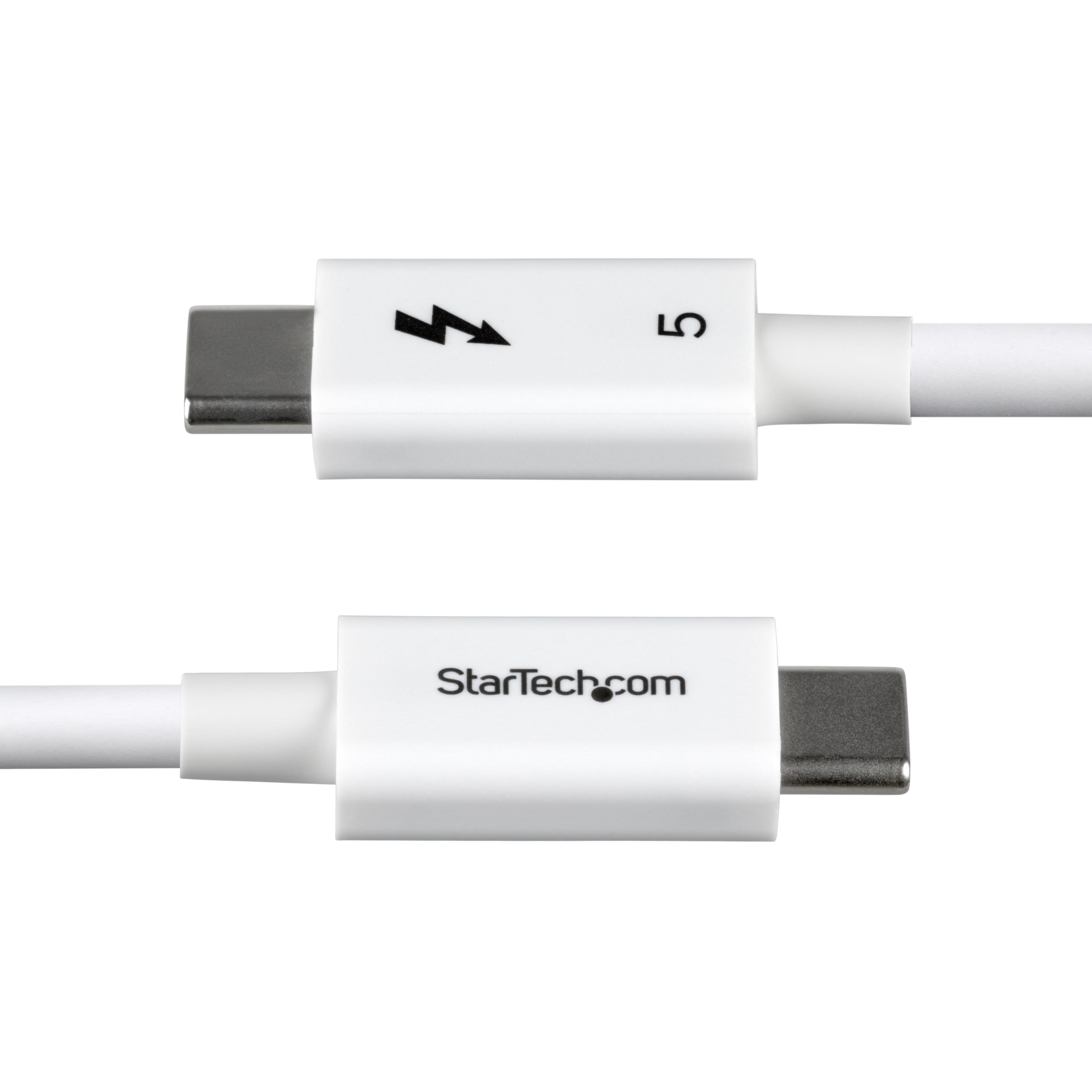 StarTech Câble Thunderbolt 5 50cm USB-C 80Gbps 240W PD 8K 60Hz Blanc | Jusqu'à 120Gbps, Certifié, Compatible TB4/USB4/USB-C, DP 2.1 Alt Mode, PCIe 4.0, 4K 240Hz