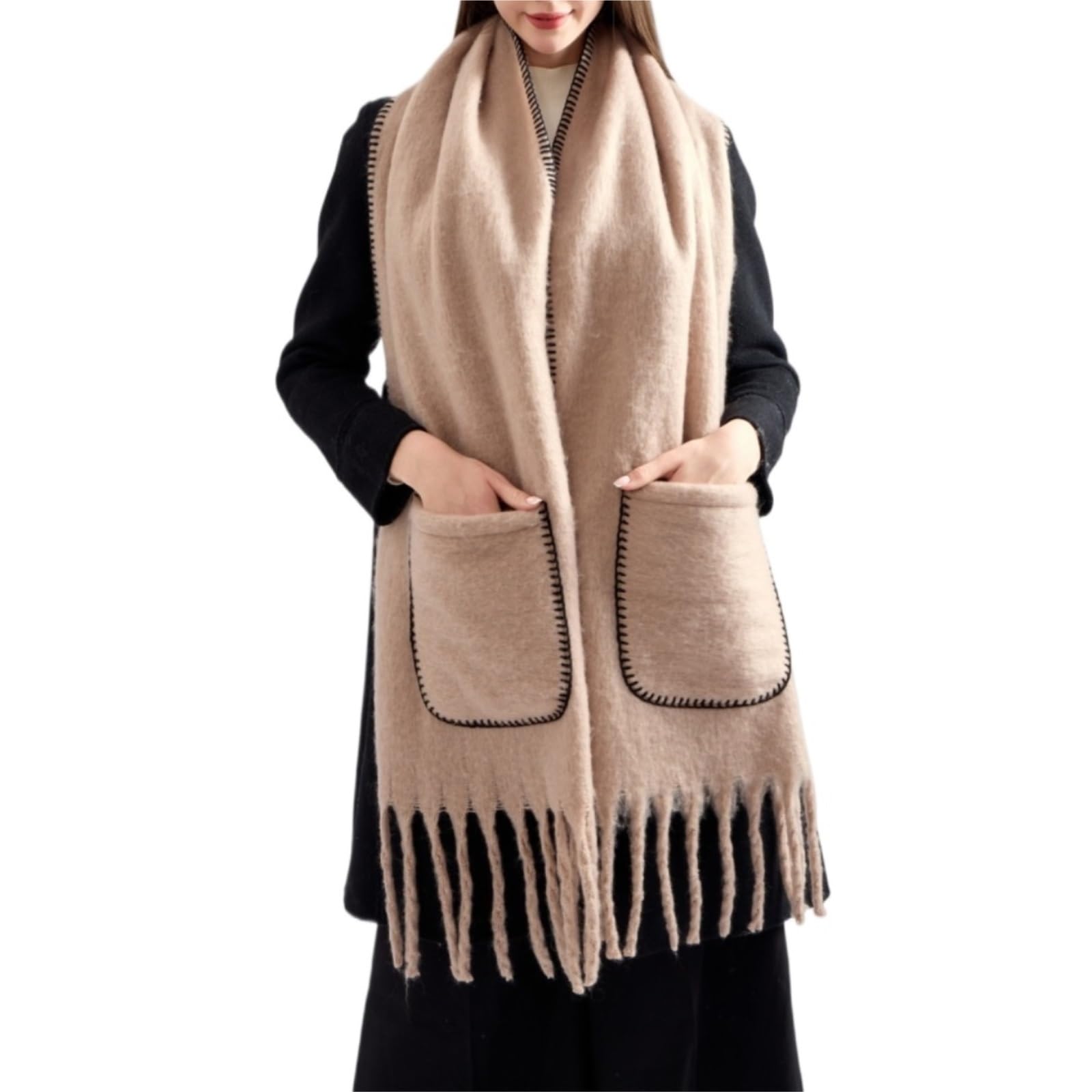 Sciarpe invernali Sciarpa scialle in pashmina con tasca, sciarpe in cashmere, sciarpe alla moda for le donne, regali da sera