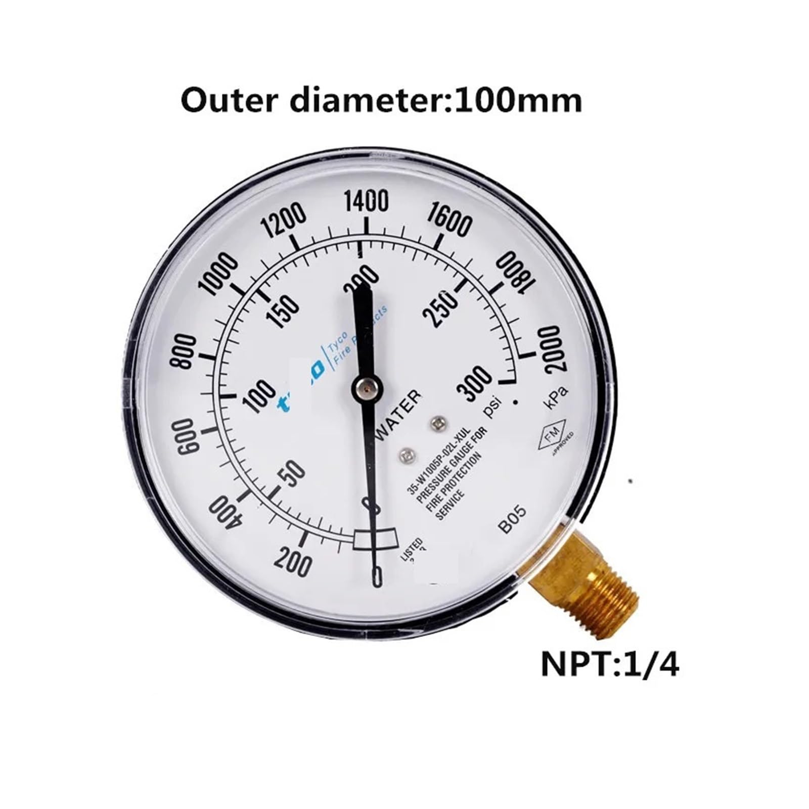 Manómetro de presión de Agua de 300 PSI