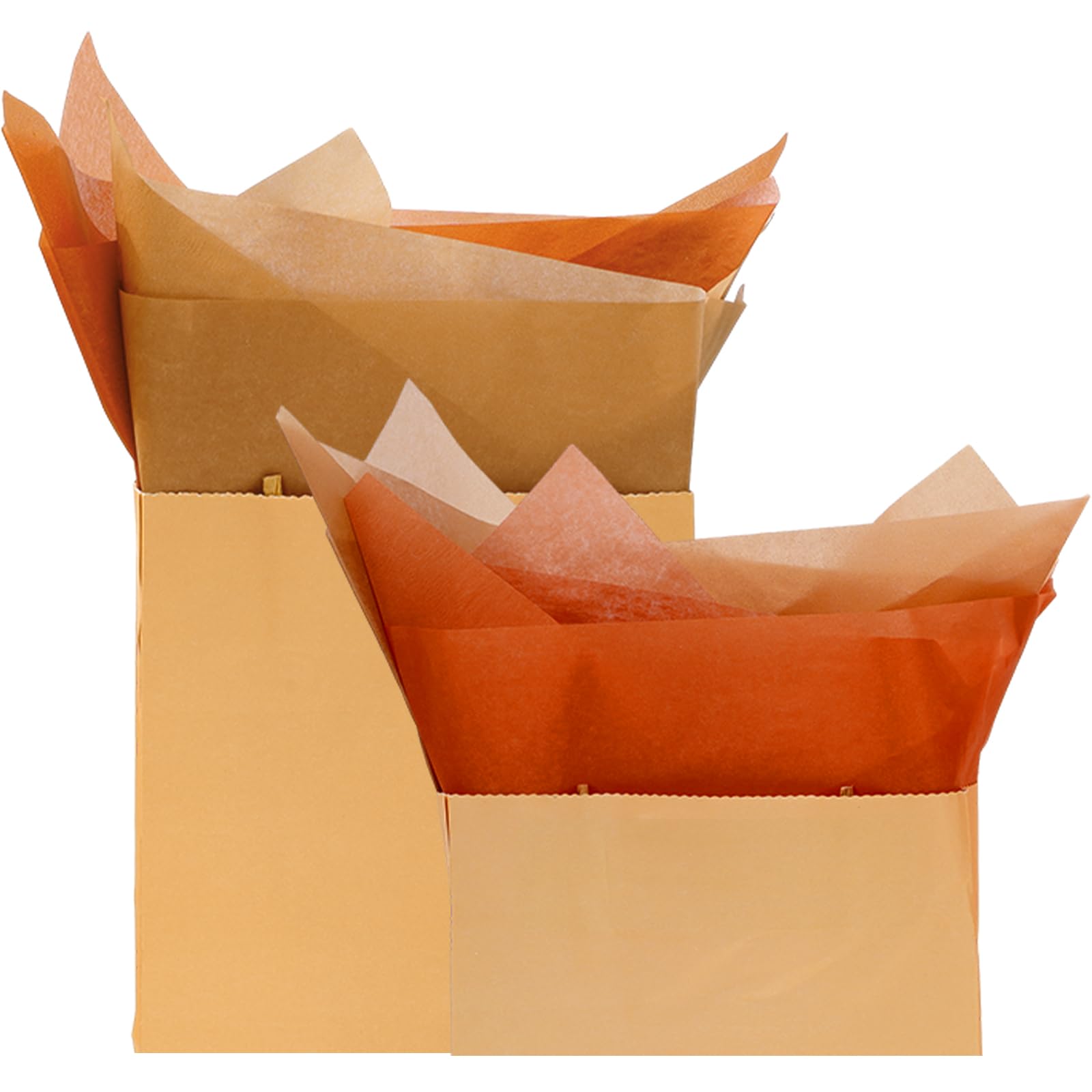 Whaline Lot de 100 feuilles de papier de soie marron - 5 couleurs - Papier cadeau décoratif d'automne pour la récolte d'automne, Thanksgiving, Halloween, fête, loisirs créatifs, 35,6 x 50,8 cm