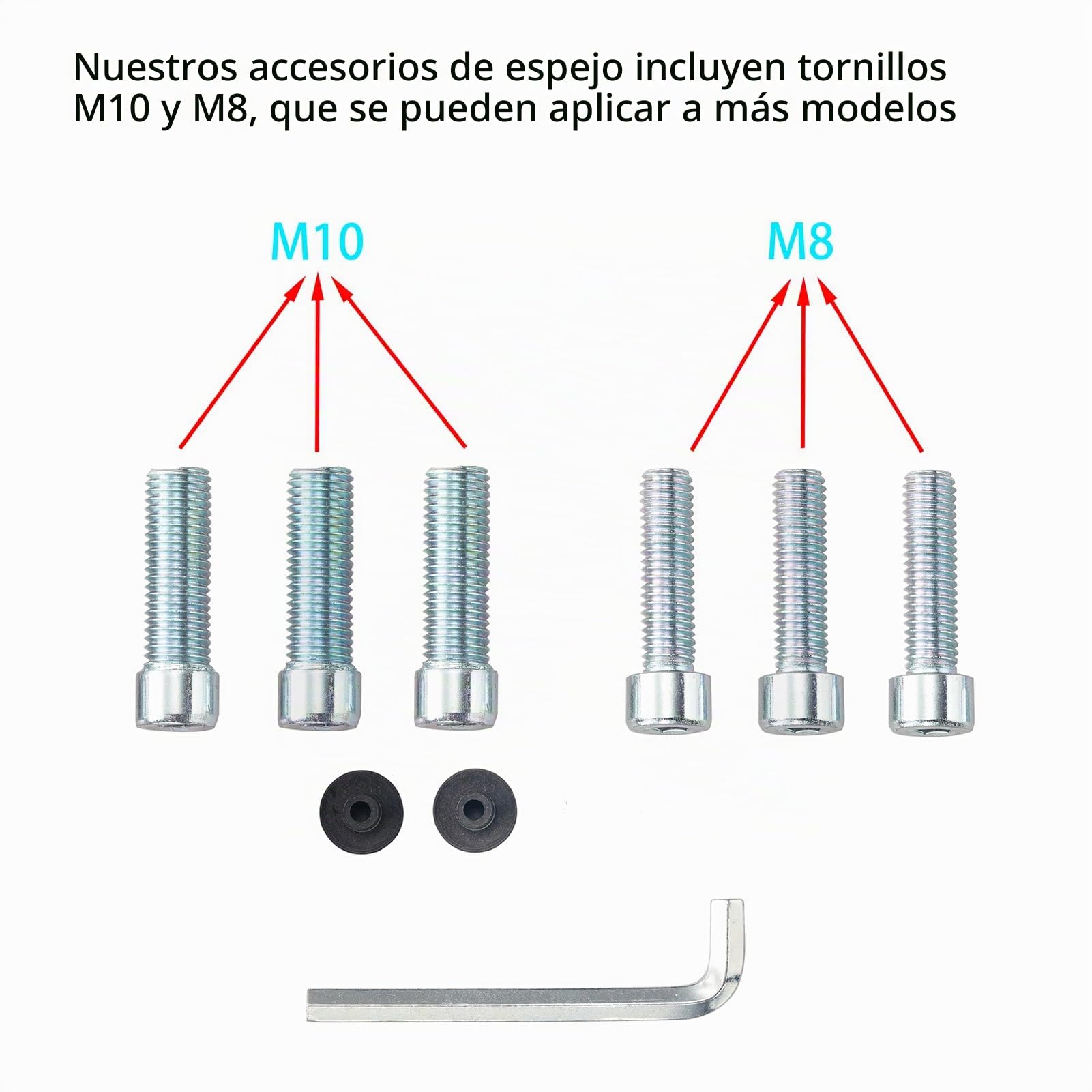 Xintre - Espejos universales para moto, discretos, 10 mm y 8 mm, espejo retrovisor giratorio, compatible con modelos específicos de moto