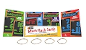 Regal Games Math Flash Cards for Multiplication, Division, Addition and Subtraction - 1st, 2nd, 3rd Grade Math & More - Flash Cards w/ 4 Binder Rings for Kids (224 Cards - 4 Packs)