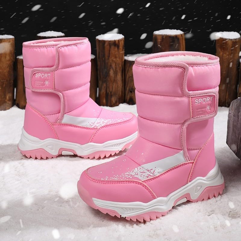 Kids Winter Snow Boots Toddler Snow Boots for Boys Girl Anti-Slip Non-Slip Faux Fur Lining Athletic Outdoor Shoes2