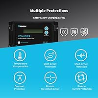 Vista 4 de Renogy Paquete de controlador de carga solar Voyager 20A 12V/24V con sensor de temperatura de batería