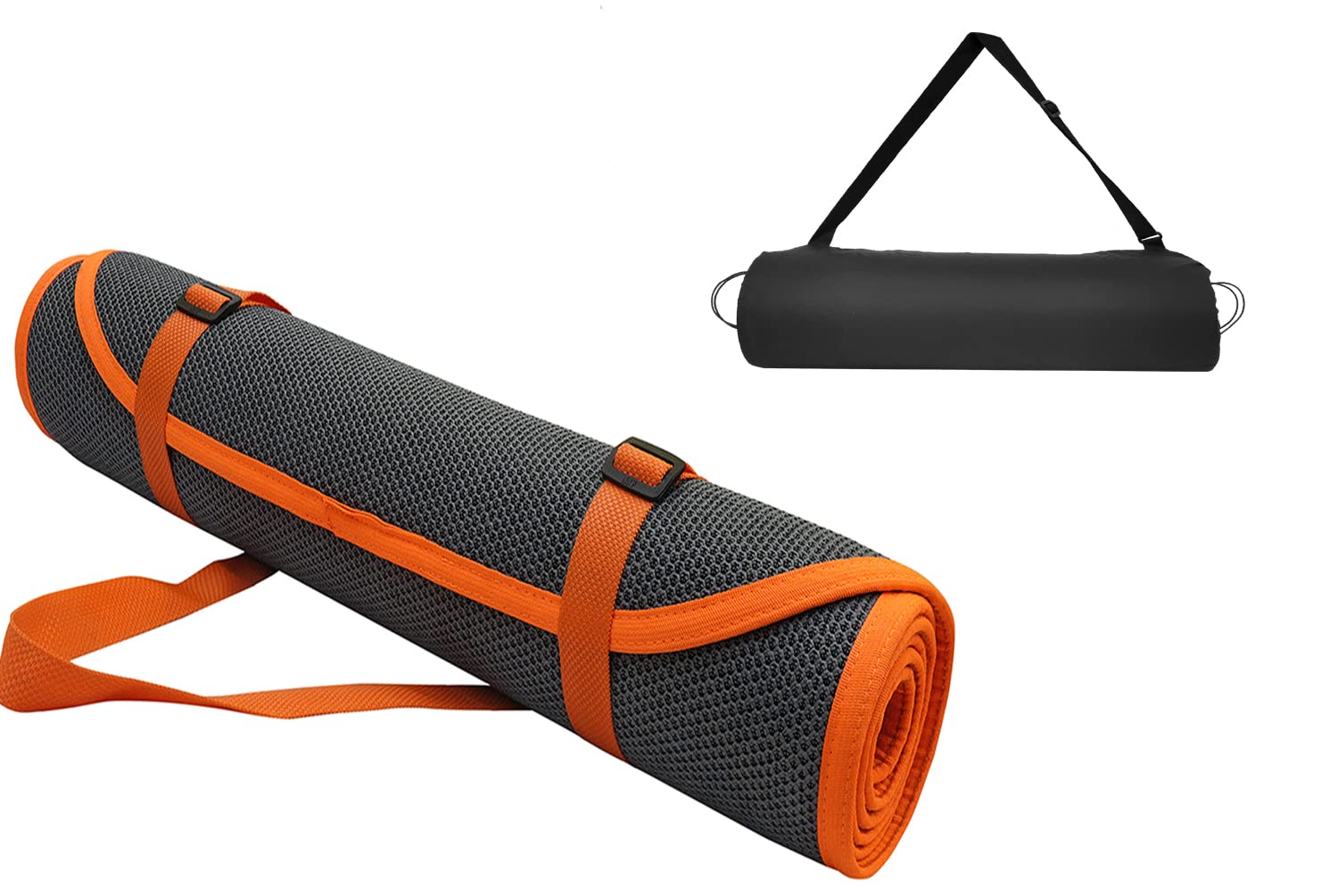 Panchtatava Certified Yoga Mat for Exercise with Belt & Yoga Mat Cover_Stylish Snaky Grey Base with Neon Orange Border-(6mm Thick) (B08SKGBKV3) Amazon Price History, Amazon Price Tracker
