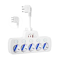 Ciabatta Elettrica Multipresa con USB C,Presa Multipla Salvaspazio con Interruttori