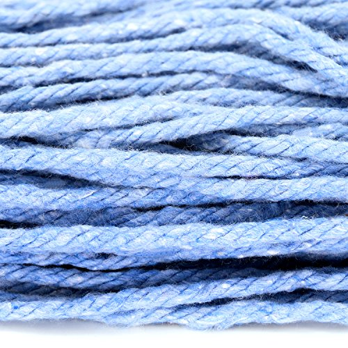 Image of 24 oz Loop-End Cotton String Mop Head, Heavy Duty String Mop Refills, 6 Inch Headband, Mop Head Replacement for Home, Industrial and Commercial Use (blue-3pc)