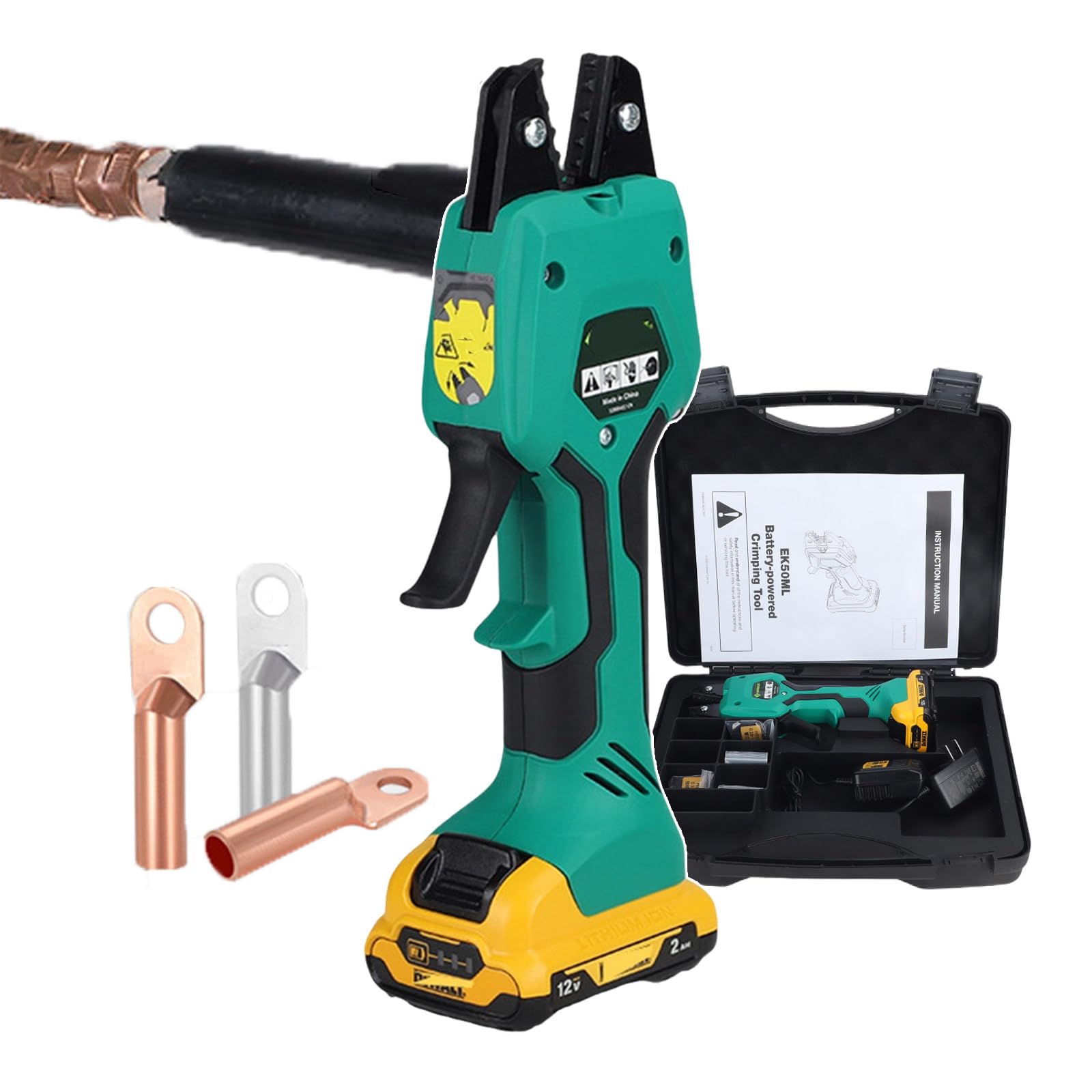 Elektryczny zacisk hydrauliczny, z akumulatorem i ładowarką, ręczne narzędzie do zaciskania węży hydraulicznych, do zaciskarek elektrycznych