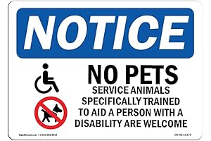 OSHA Notice Sign - NOTICE No Pets Service Animals Allowed