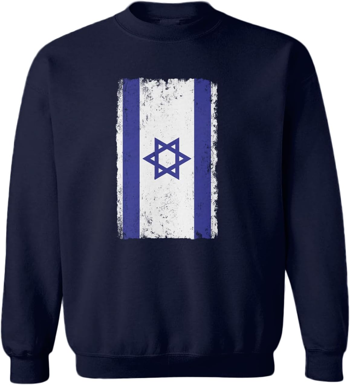Tcombo Big Distressed Israel Flag Country Pride Toddler Fleece Crewneck Sweater