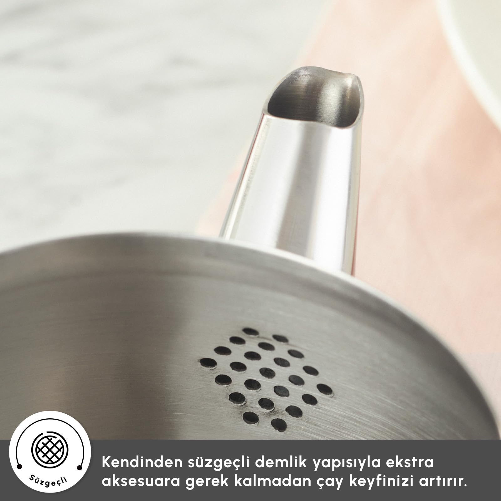 Karaca Adelya Stainless Steel Tea Set - Turkish Tea Brewing -5