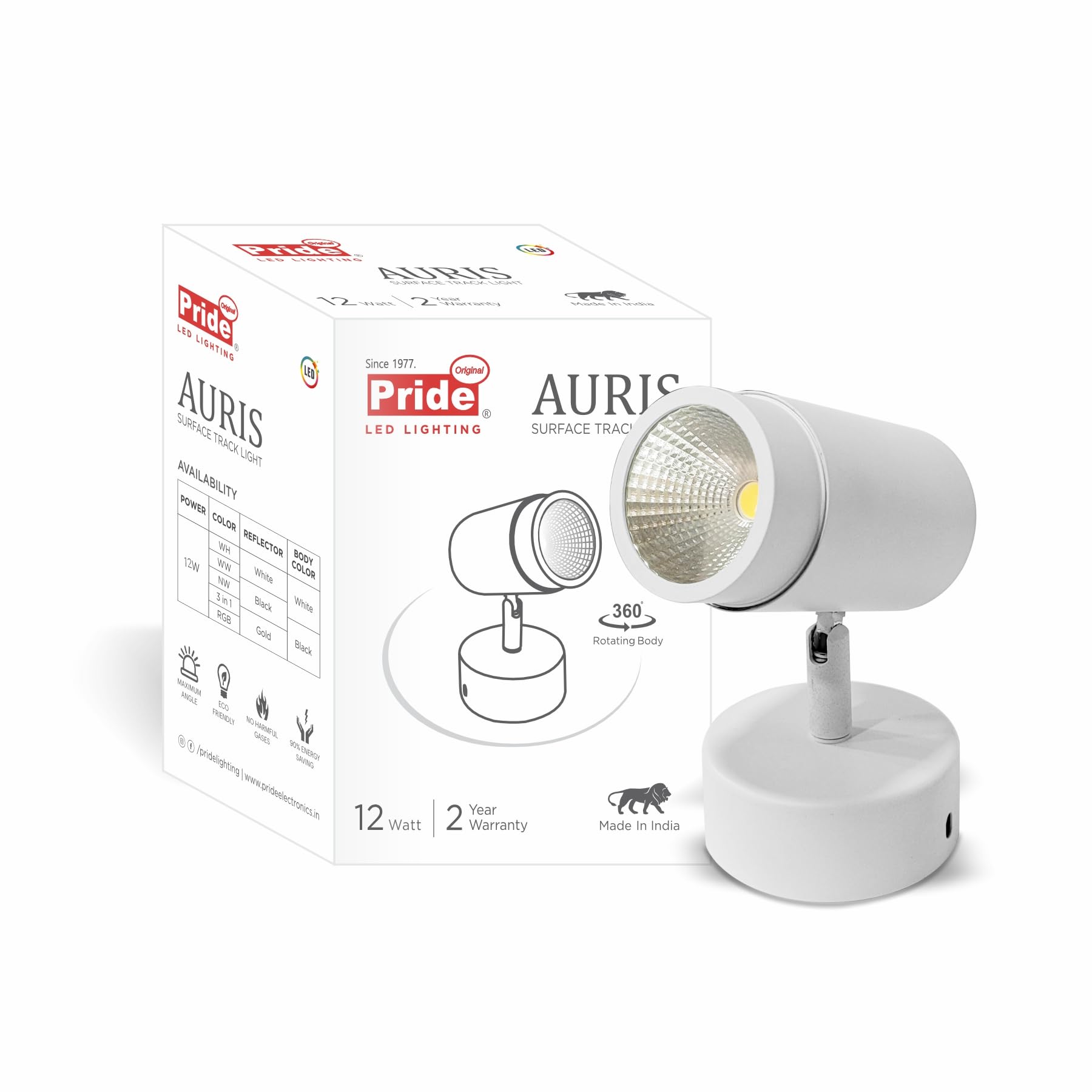 Pride Lighting | Auris Surface Track Light | White Body | 12W | Fancy LED Track Light for Home, Office & Hotel | Light Color (Natural White)-image-15