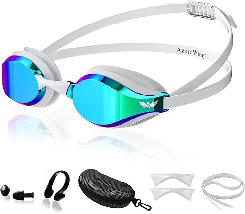 Miniatura 10 de Swim Goggles for Men Women – No Leak Anti-Fog UV HD Wide Vision, Racing & Swimming Goggles Black-Electroplate Negro