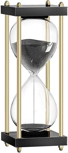 Miniatura 30 de Reloj de arena de arena de 30 minutos: reloj de arena de madera pequeño, reloj de arena, reloj de arena de oro antiguo 30 minutos, reloj de arena
