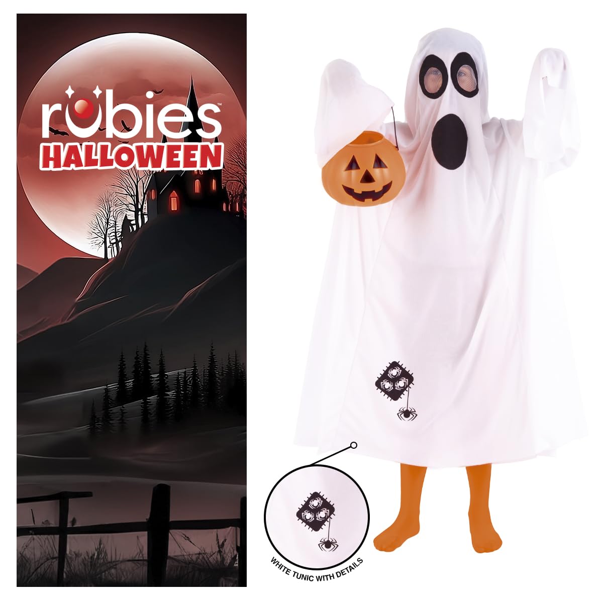 Rubies Costume Ghost Trick per bambini, Tunica, Oficiale Rubies per halloween, carnevale e cumpleanni