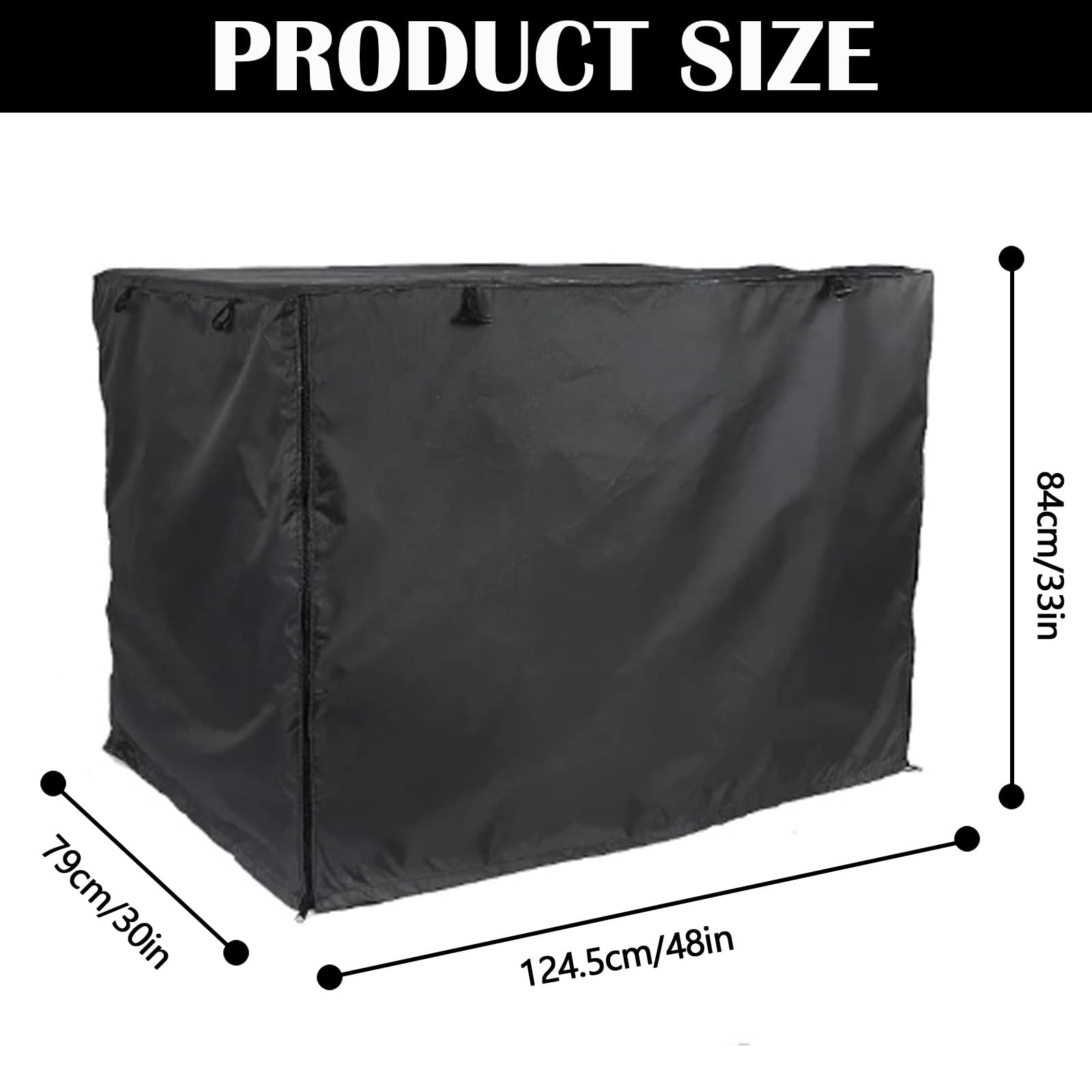 Copertura Per Gabbia Per Cani, 48x30x33in Copertura Per Cuccia Per Cani Resistente Copertura Durevole Antivento Impermeabile Gabbia Per Cani Pieghevole Accessori Per Interni Ed Esterni Nero