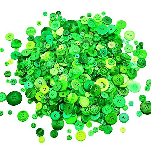 Esoca 650Pcs Assorted Green Buttons For Crafts In Bulk Green Craft Buttons Mixed Button Green Assortment For Crafting #TOP5