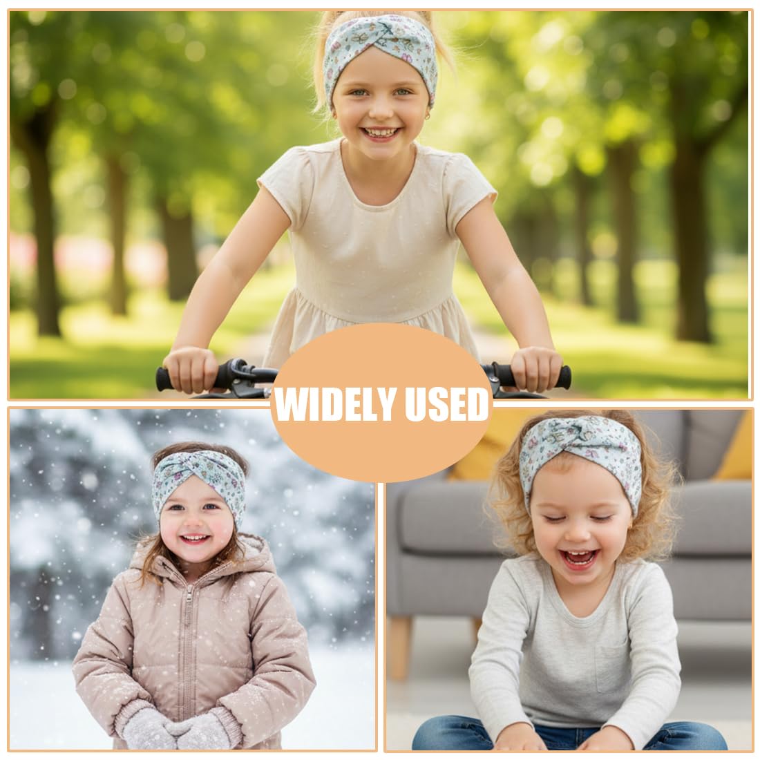 3 Pezzi Fasce per Capelli Bambina Unicorno, Elastica Fascette, Cotone, Morbido, Adatto per 0-3 Anni