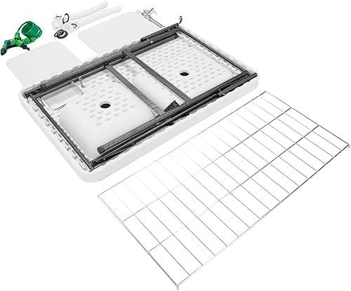 Miniatura 3 de THUNDERBAY Mesa plegable portátil de campo de limpieza de juego de pescado, mesa de filete resistente de 40 pulgadas con fregadero doble y grifo