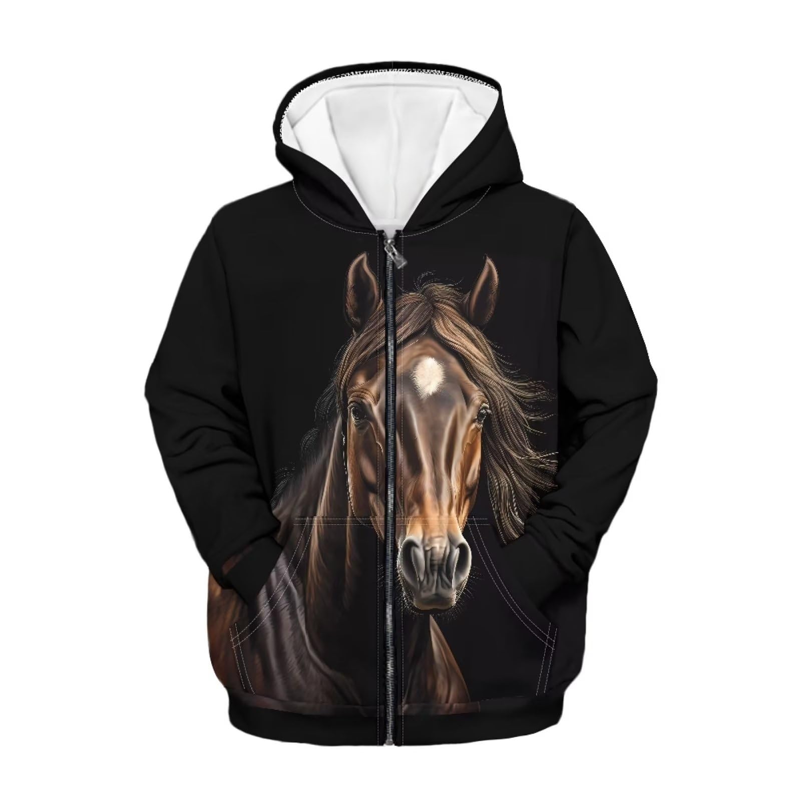 Unisex Zipper Sweatshirt Boys Girls Hooded with 2 Pocket Pullover Hoodies for 6-16Y Kids