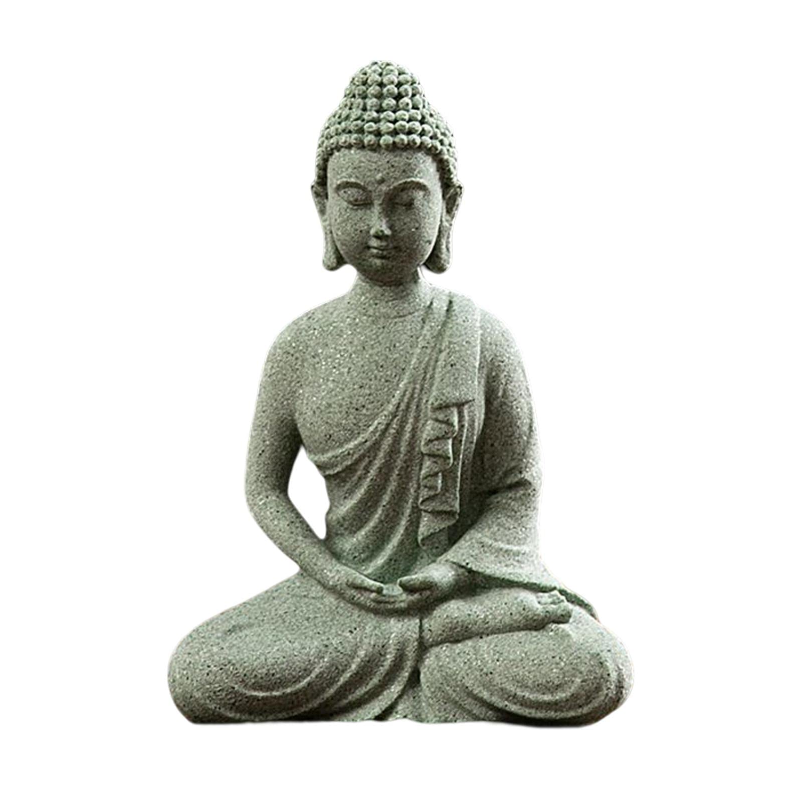 Sandstone Buddha Statue Decor Figurine Zen for Home Decoration Outdoor|Outdoor Statues|Garden Sculptures & Statues|Gardening & Lawn Care-image-1