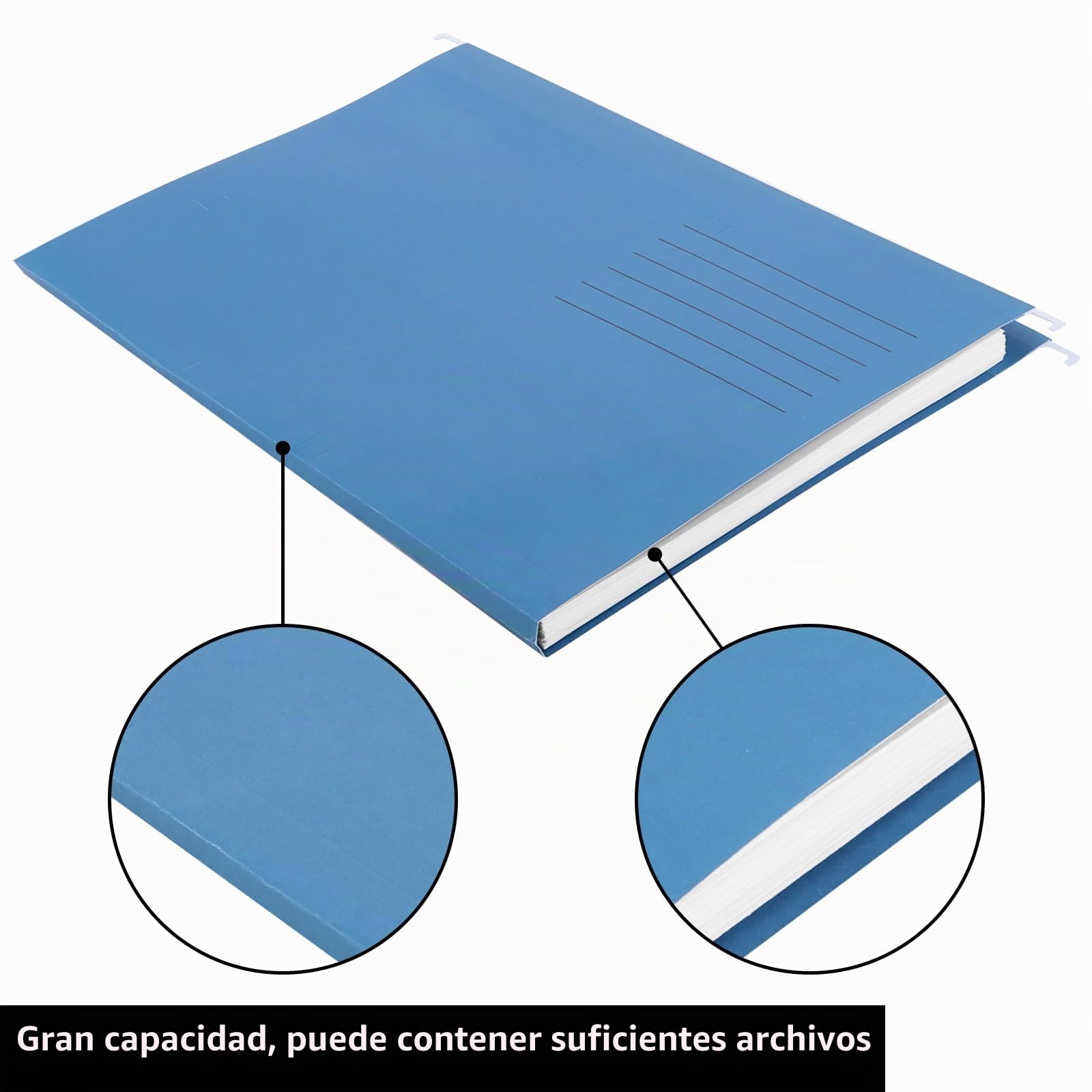 25 piezas carpetas colgantes A4, 5 colores carpetas colgantes a4 plastico, carpeta colgante plastico con pestañas y soportes para tarjetas para la escuela, el hogar, Oficina