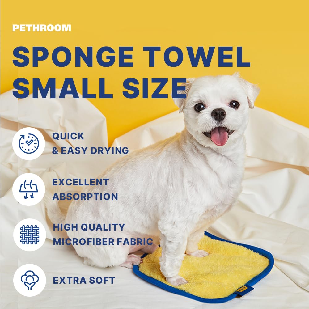 PETHROOM] Portable Pet Towel for Dogs & Cats | Professional Pet Dryer, Super Absorbent & Quick-Drying Dog Dryer | Lightweight, Durable, Ultra-Soft (Small) 8