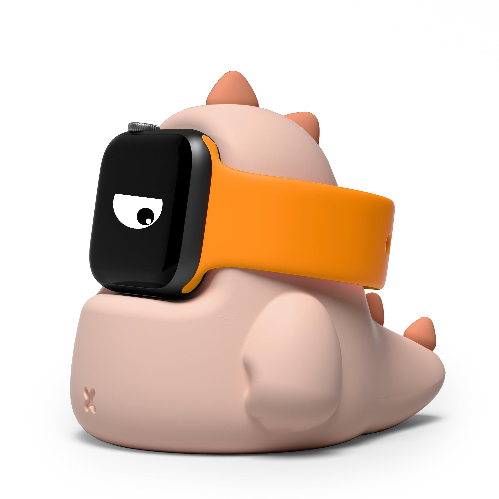 ELETIUO Lade-Ständer kompatibel mit Apple Watch Series Ultra/8/SE2/7/6/SE/5/4/3/2/1 (49/45/44/42/41/40/38mm), Dinosaurier-iWatch-Ladestation mit Nachtmodus, rosa