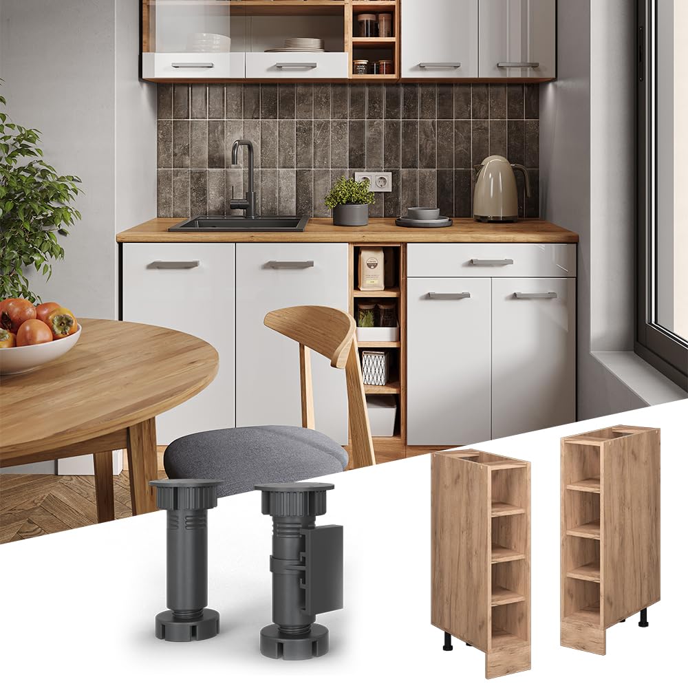 Vicco Scaffale da cucina R-Line, Rovere dorato, 20 cm senza piano di lavoro, per la libera combinazione all'interno di sistemi cucina modulari