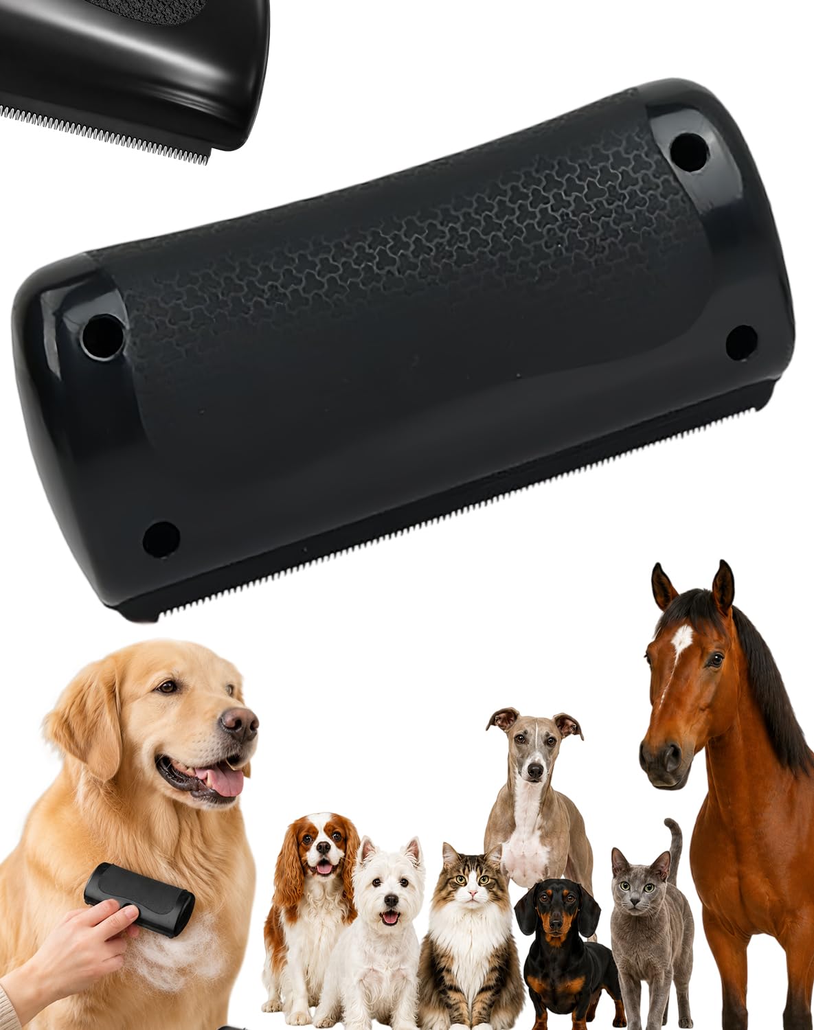 Rhykin GroomPro Brush, Groompro Deshedding Brush, Pet Grooming Tool For Loose Undercoat Hair, Gentle Skin Contact, Easy-Clean Comb For Dogs, Cats, Rabbits And Horses (1 PCS)