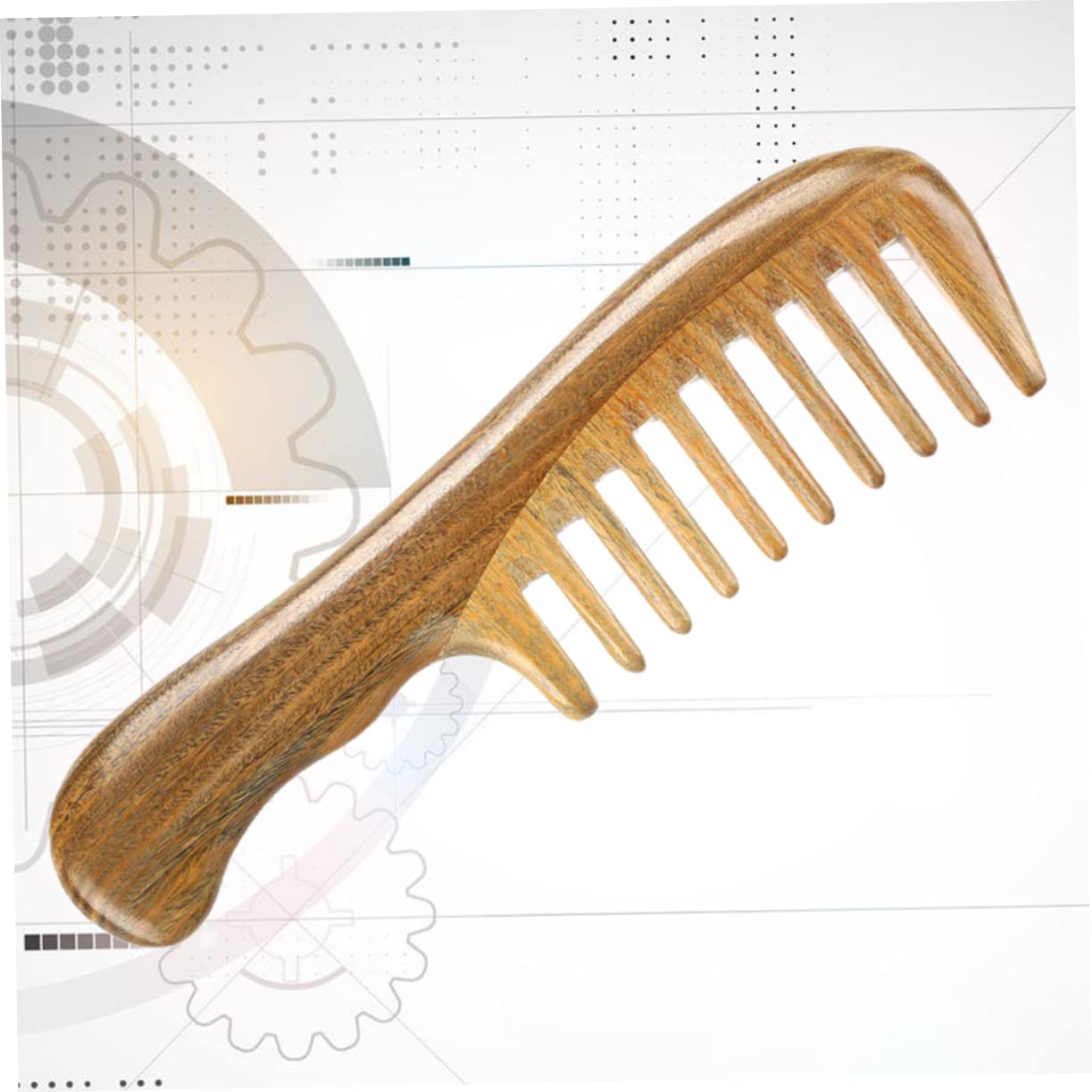 Peine de Masaje de Sándalo Dientes Anchos y Gruesos, Desenreda y Relaja el Cabello, Adecuado para Uso Diario y Spa