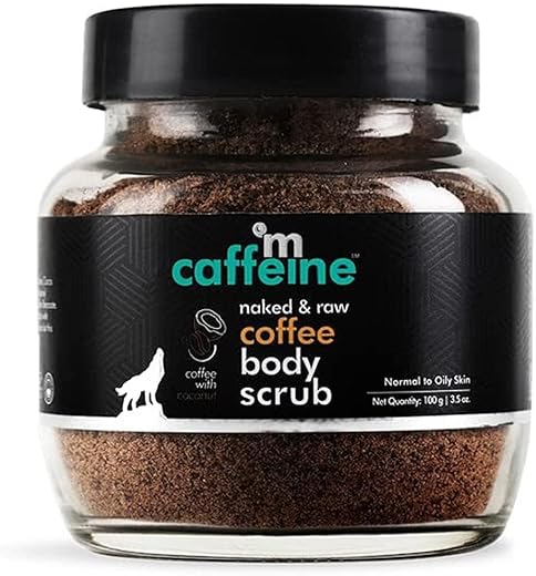mCaffeine Exfoliating Coffee Body Scrub for Tan Removal & Soft-Smooth Skin | For Women & Men | De-Tan Bathing Scrub with Coconut Oil, Removes Dirt…