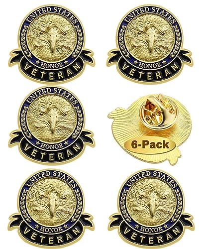 6 Pcs US Veteran Day Pins Patriotic American Flag Memorial Day Eagle Lapel pin Gifts