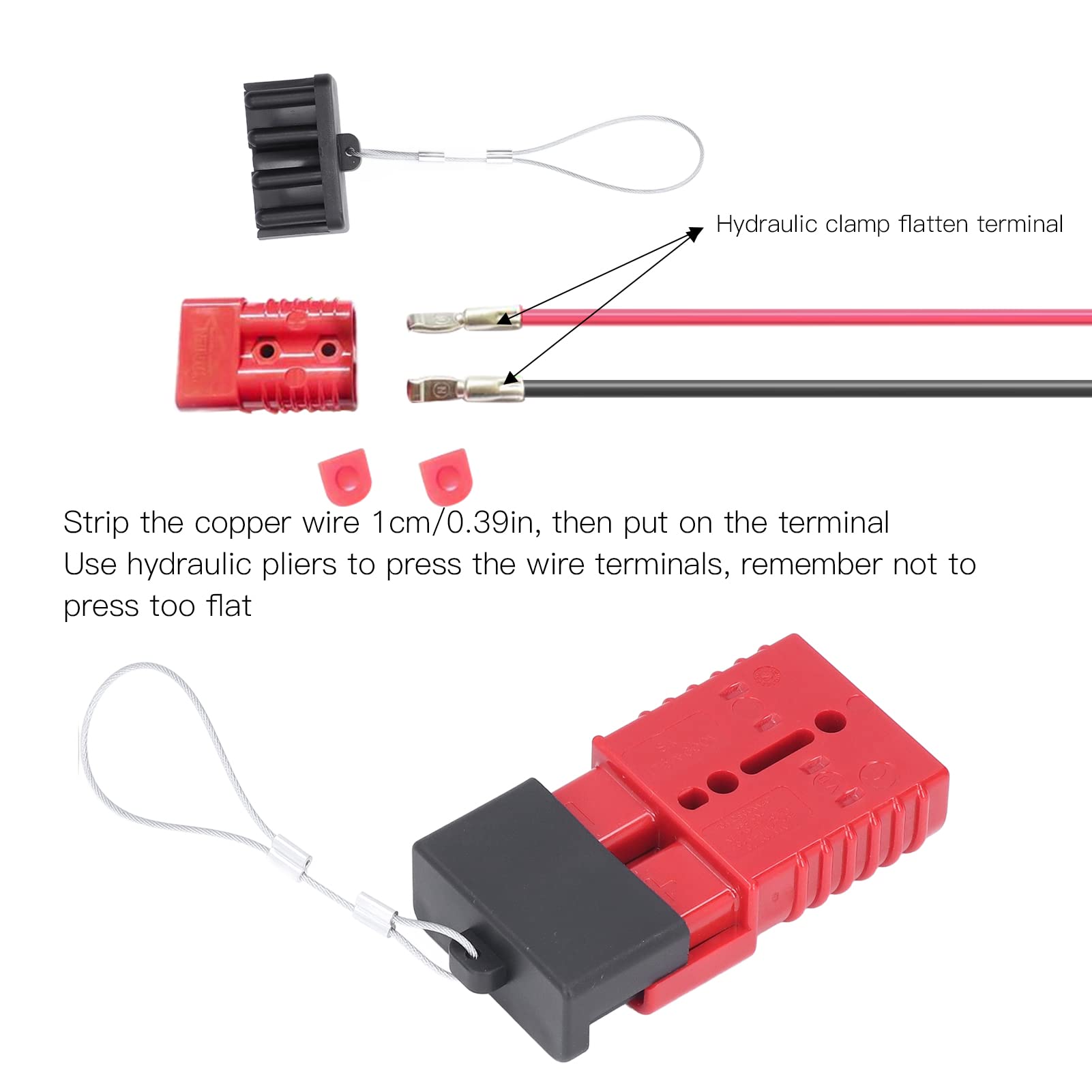 Conector Rápido de Batería, Kit de Enchufe de Mazo de Cables de Desconexión de Batería ABS Conectores Rápidos Resistentes Al Calor para Cabrestante Eléctrico Cabrestantes para ATV