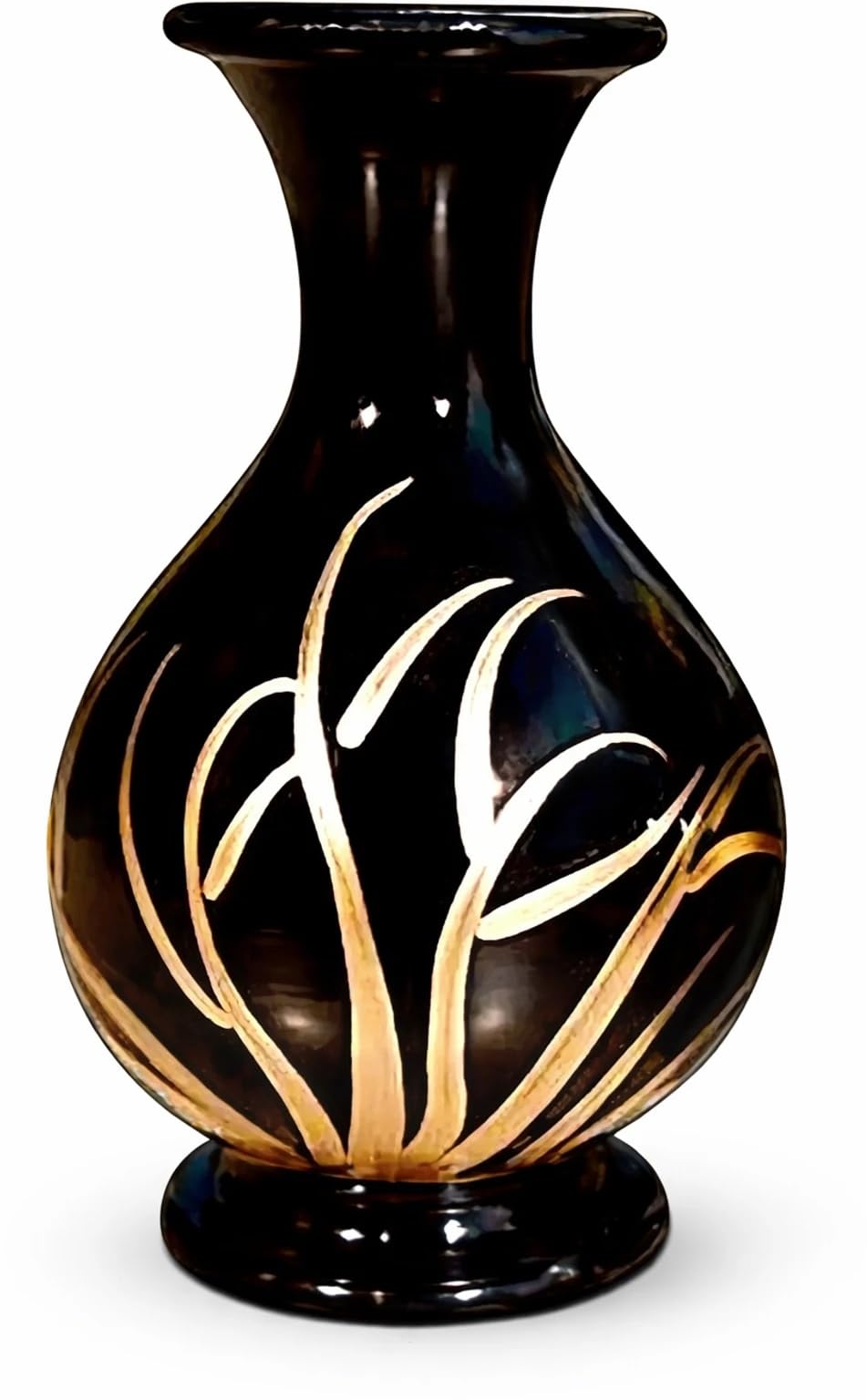 Procyon Plastic Flower Vase 6 Inch for Table Decor, Decorative Vase for Home Decor, Living Room, Bedroom, Office Desk & Shelf Styling, Elegant Black Finish-image-40